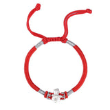 Chinese Zodiac Silver Bracelet Red Rope - Cattle Dog Sheep Rabbit Snake
