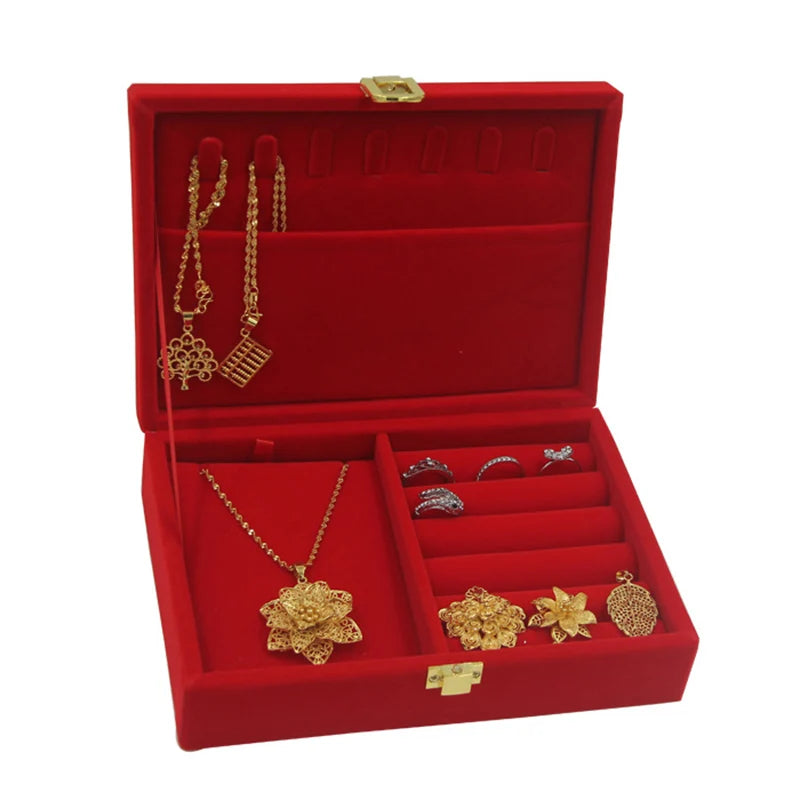 Chinese Dragon Phoenix Jewelry Box Organizer Vintage Display Case