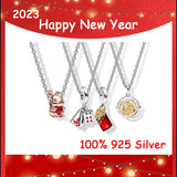 Chinese Style 925 Silver Rabbit Ingot Necklace Set Women Jewelry