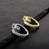 National Style Chinese Dragon Ring CZ Zircon Heroic Spirit Dragon Rings