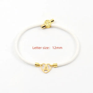 Classic Heart 26 Initial Letter Bracelet Women Adjustable