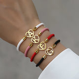 Classic Heart 26 Initial Letter Bracelet Women Adjustable