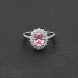 925 Sterling Silver Flower Wedding Engagement Ring for Women
