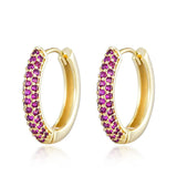 Classic Circle Hoop Earrings Paved CZ Round Zincon Wedding Party Hot