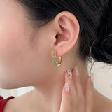 Classic Circle Hoop Earrings Paved CZ Round Zincon Wedding Party Hot