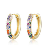 Classic Circle Hoop Earrings Paved CZ Round Zincon Wedding Party Hot