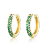 Classic Circle Hoop Earrings Paved CZ Round Zincon Wedding Party Hot