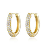 Classic Circle Hoop Earrings Paved CZ Round Zincon Wedding Party Hot