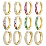 Classic Circle Hoop Earrings Paved CZ Round Zincon Wedding Party Hot