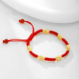 Classic 24K Plating Bracelet Charm Gilding Red Rope Bangle & Bracelet
