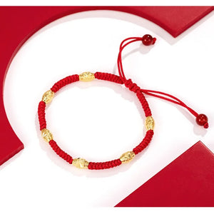 Classic 24K Plating Bracelet Charm Gilding Red Rope Bangle & Bracelet