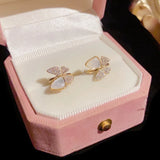 Butterfly Hoop Earrings 14K Plated Zircon Ear Buckle Jewelry Gift