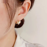 Butterfly Hoop Earrings 14K Plated Zircon Ear Buckle Jewelry Gift