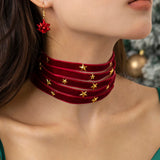 Red Velvet Chunky Clavicle Chain Necklace
