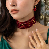 Red Velvet Chunky Clavicle Chain Necklace