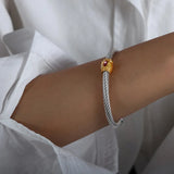 Adjustable Cuff Bangle with Cubic Zircon Stones