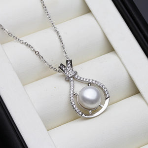 Freshwater Pearl Necklace 925 Sterling Silver Pendant Wife Birthday Gift