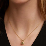 925 Silver Bling Padlock Pendant Chain Charm Necklace