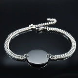 Stainless Steel Chain Bracelet Men Silver Bangles Jewelry B2035-2S01