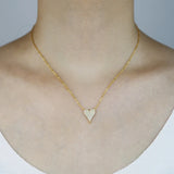 925 Sterling Silver Heart Necklace Minimal Cz Charm Women Jewelry
