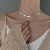 925 Silver Charm Snake Bone Chain Necklace for Women