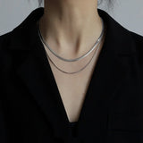 925 Silver Charm Snake Bone Chain Necklace for Women