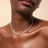 925 Silver Tennis Chain Pearl Bead Charm Bracelet