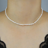 925 Silver Tennis Chain Pearl Bead Charm Bracelet