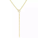 925 Silver CZ Diamond Long Y Lariat Necklace