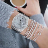 925 Silver Bracelet Colorful CZ Rainbow Circle Mini