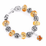 Green Crystal Beads Bracelet Snake Chain Charm Jewelry