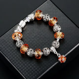 Green Crystal Beads Bracelet Snake Chain Charm Jewelry