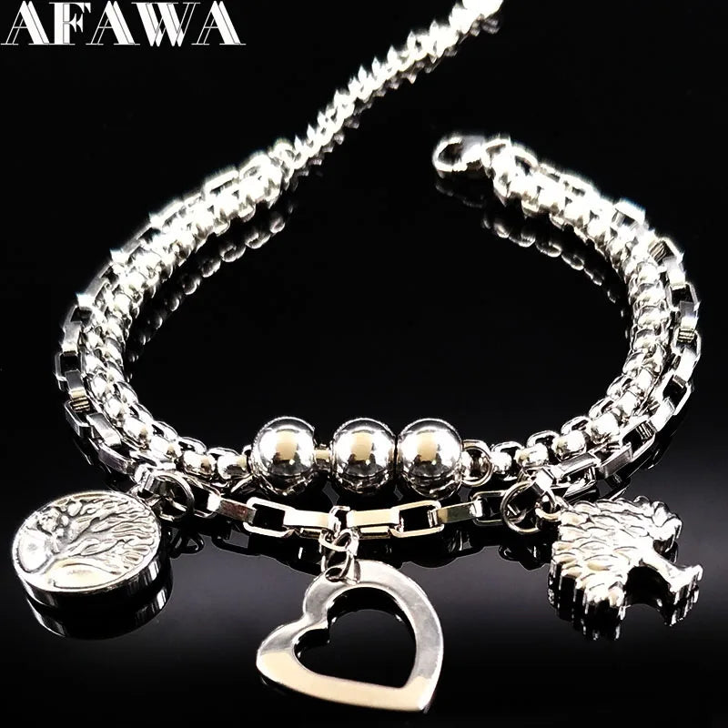 Tree of Life Stainless Steel Bracelet for Women
