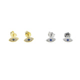 925 Silver Evil Eye Charm Stud Earrings for Girls