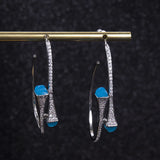 Dubai Zircon Women Geometry Hoop Earrings