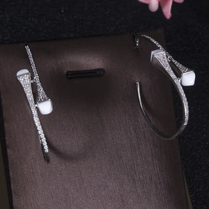Dubai Zircon Women Geometry Hoop Earrings