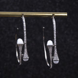 Dubai Zircon Women Geometry Hoop Earrings
