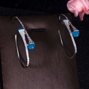 Dubai Zircon Women Geometry Hoop Earrings