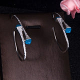 Dubai Zircon Women Geometry Hoop Earrings