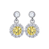 925 Silver Zircon Inlaid Earrings Austrian Crystal Jewelry