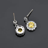 925 Silver Zircon Inlaid Earrings Austrian Crystal Jewelry