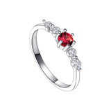 S925 Pure Silver Platinum Ruby Ring High Women's Ring