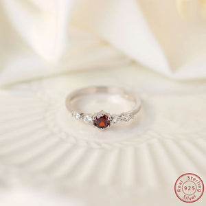 S925 Pure Silver Platinum Ruby Ring High Women's Ring