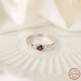S925 Pure Silver Platinum Ruby Ring High Women's Ring