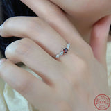 S925 Pure Silver Platinum Ruby Ring High Women's Ring