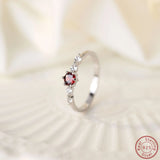 S925 Pure Silver Platinum Ruby Ring High Women's Ring