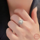 925 Silver Opal Ring Men Women Christmas Gift