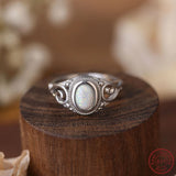 925 Silver Opal Ring Men Women Christmas Gift