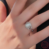 925 Silver Opal Ring Men Women Christmas Gift