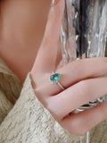 S925 Sterling Silver Paraiba Droplet Women's Ring